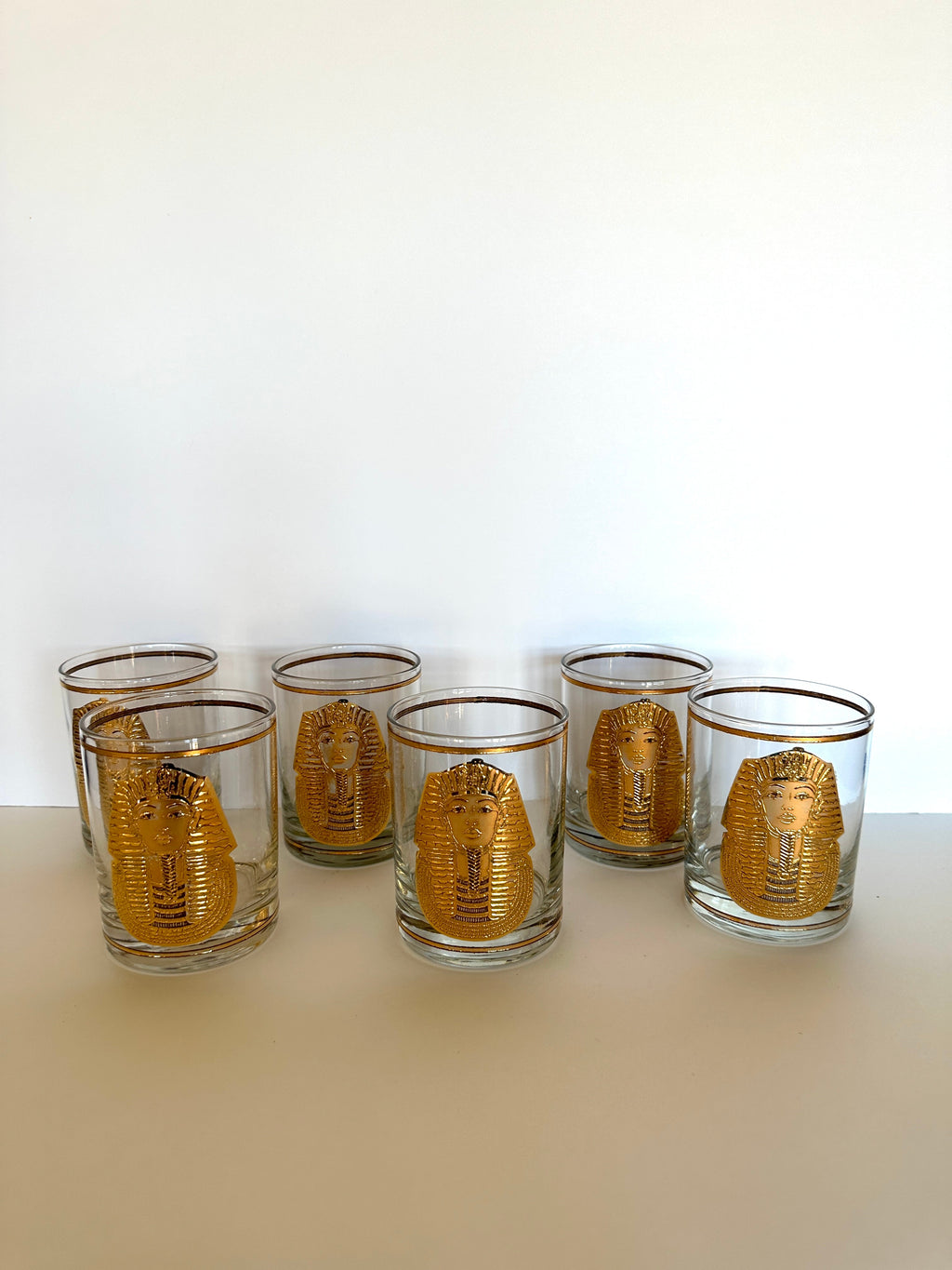 Culver Egyptian King Tut Rocks Glasses