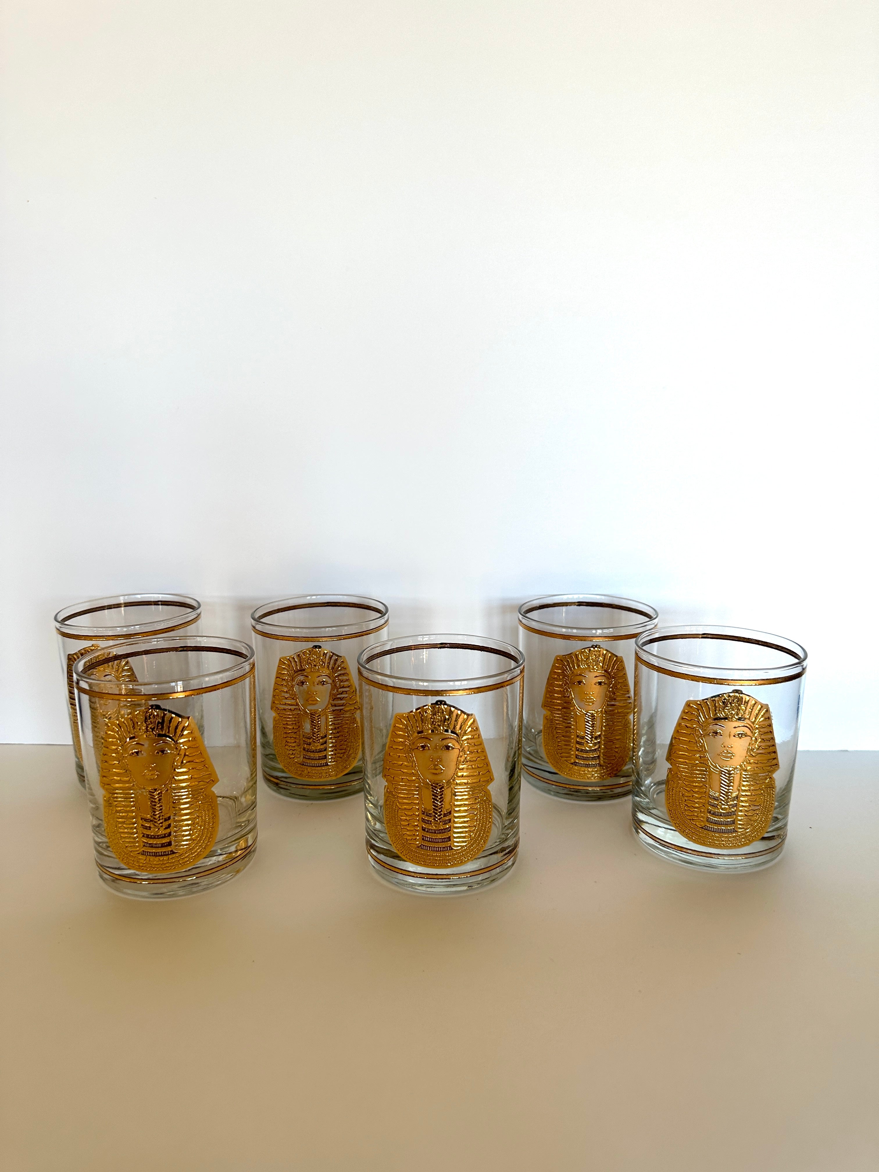 Culver Egyptian King Tut Rocks Glasses
