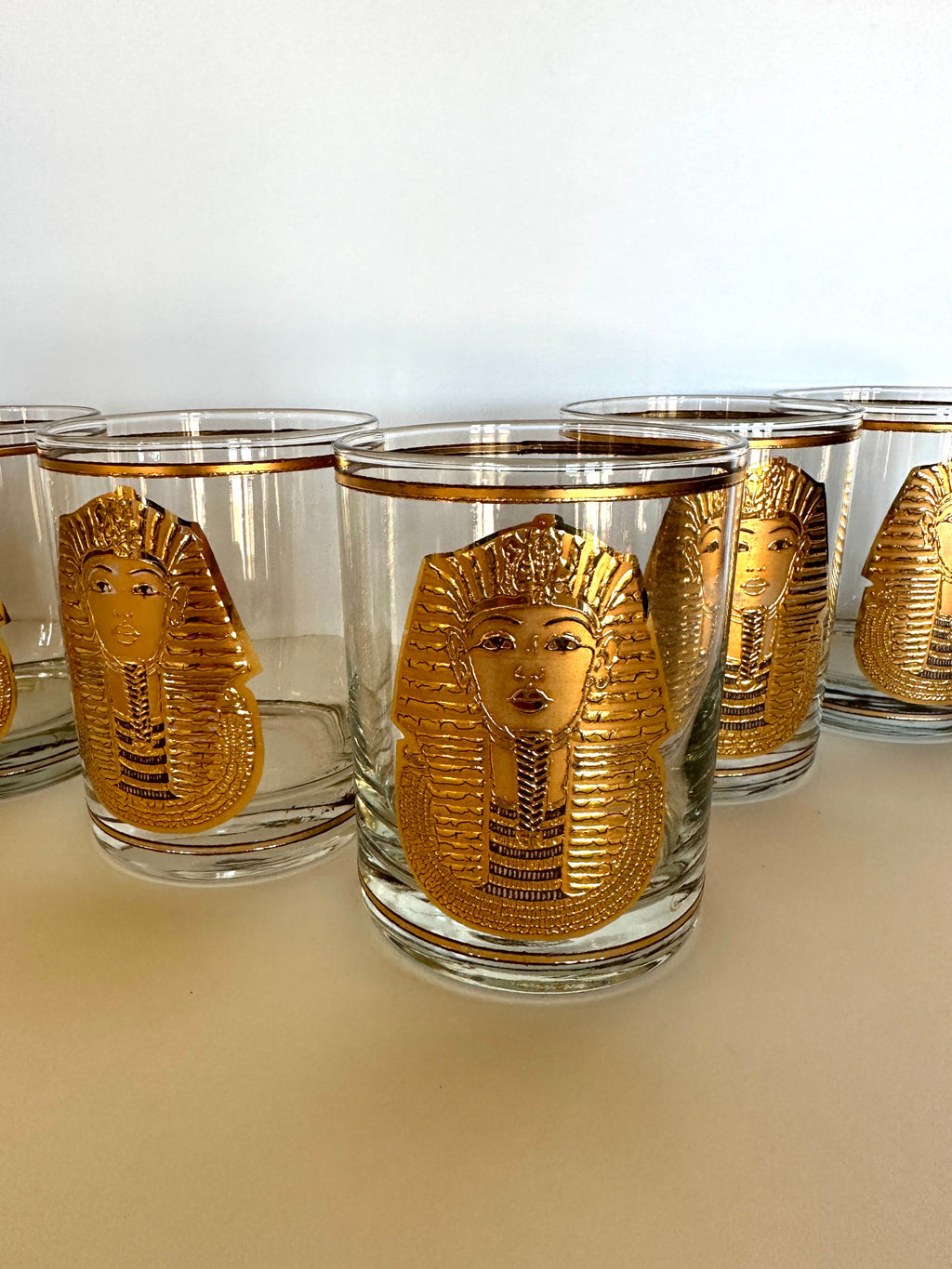 Culver Egyptian King Tut Rocks Glasses