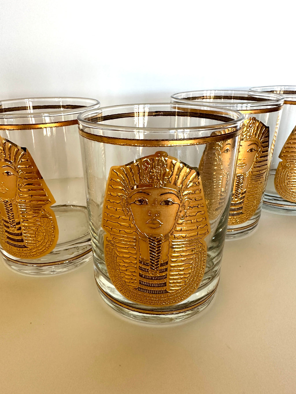 Culver Egyptian King Tut Rocks Glasses