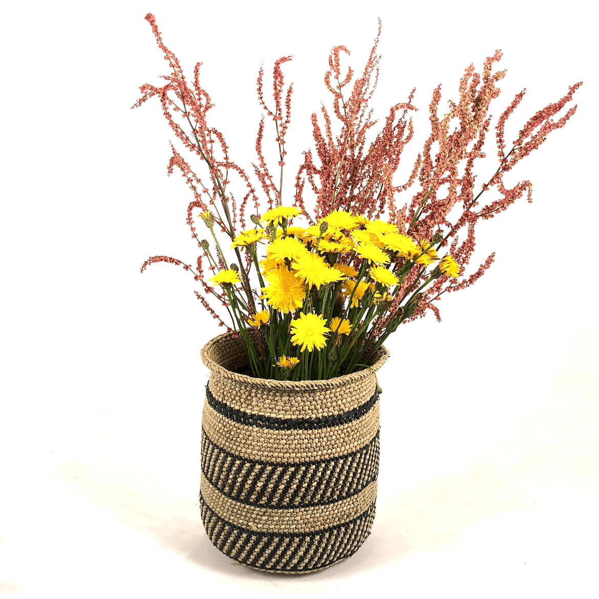 Iringa Traditional Medium Basket - Black Stripe