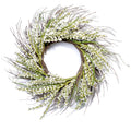 Red Co. Artificial Flower Bouquet Snow Heather, Natural Twig Spring Floral Wreath - Home Decor for Front Door or Indoor Wall - 24