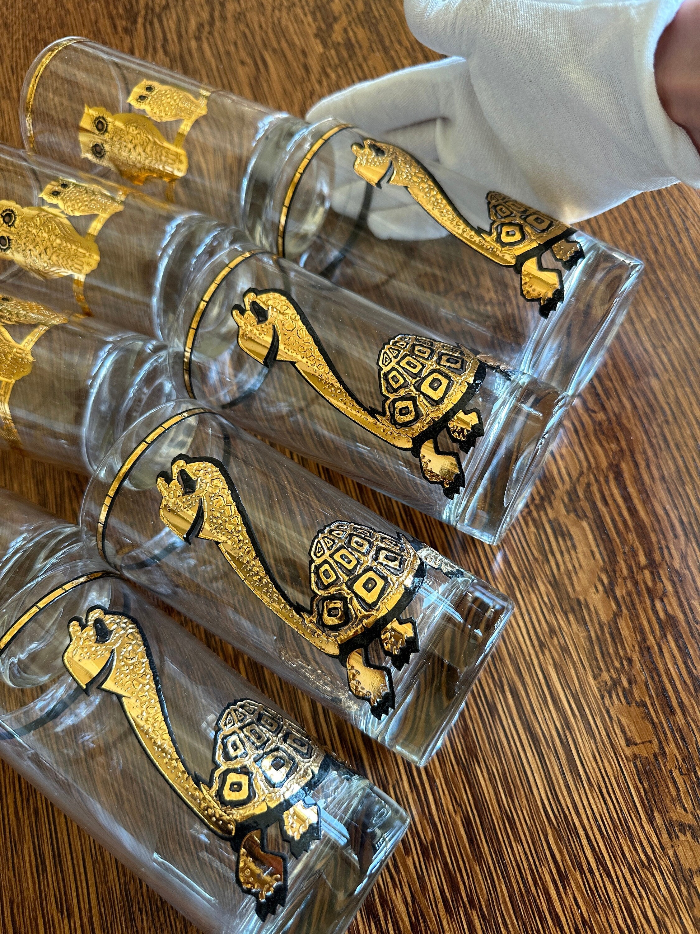 Culver Turtle and Owl Highball Glasses (in their original box)