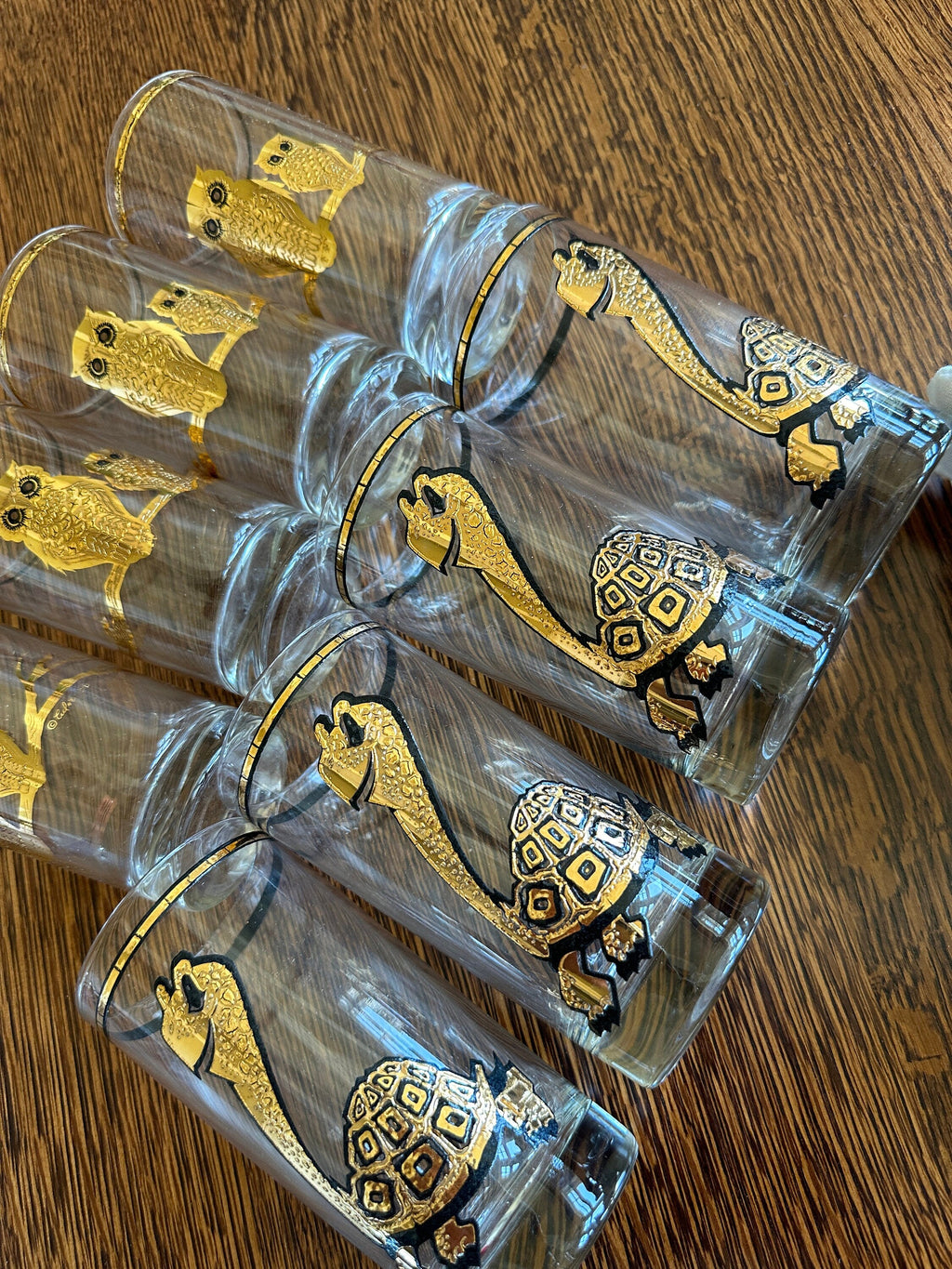Culver Turtle and Owl Highball Glasses (in their original box)