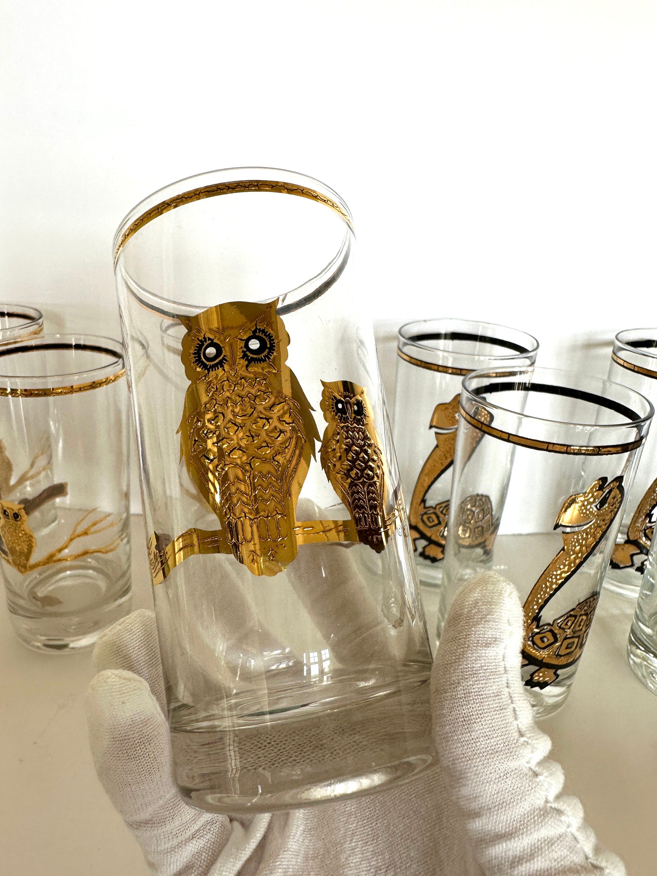 Culver Turtle and Owl Highball Glasses (in their original box)