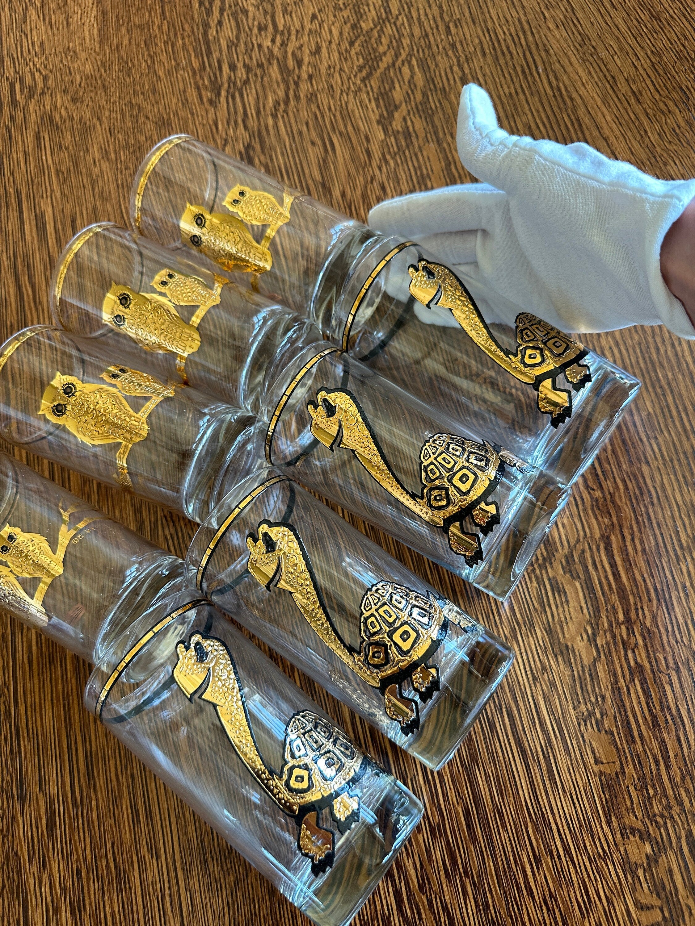 Culver Turtle and Owl Highball Glasses (in their original box)