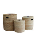 Woven Hamper with Wooden Handles - Large