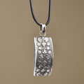 Sterling Silver Floral Pendant Necklace with Leather Cord - Blessed Roses