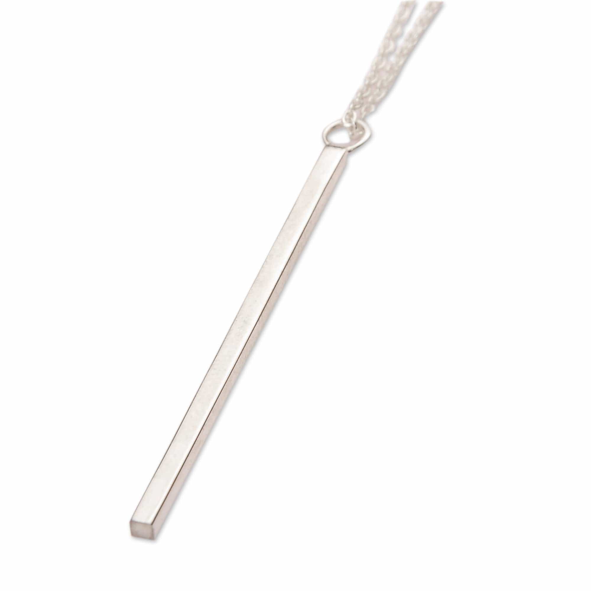 High-Polished Sterling Silver Minimalist Pendant Necklace - Yerevan's Elegance