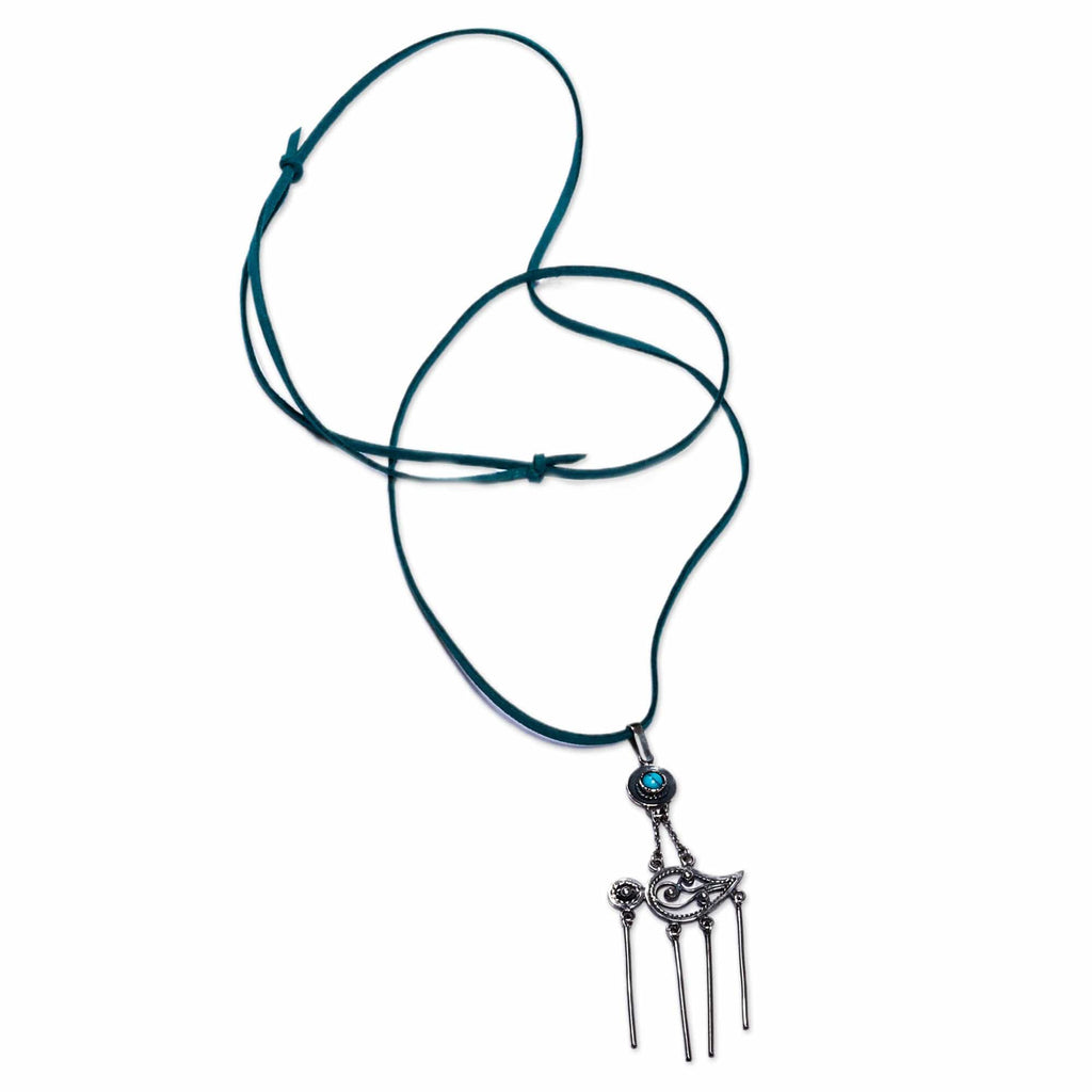 Reconstituted Turquoise Statement Pendant Necklace - Island's Splendor