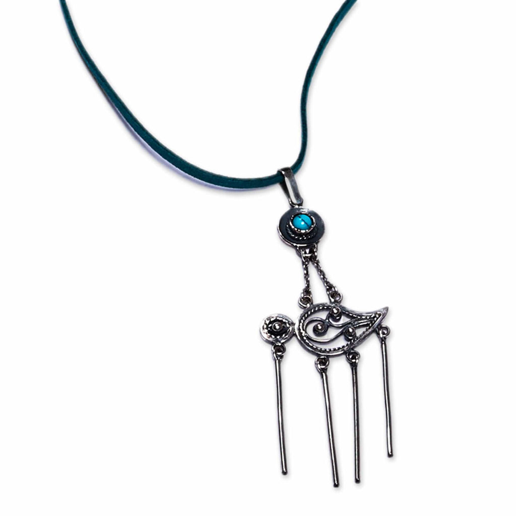 Reconstituted Turquoise Statement Pendant Necklace - Island's Splendor