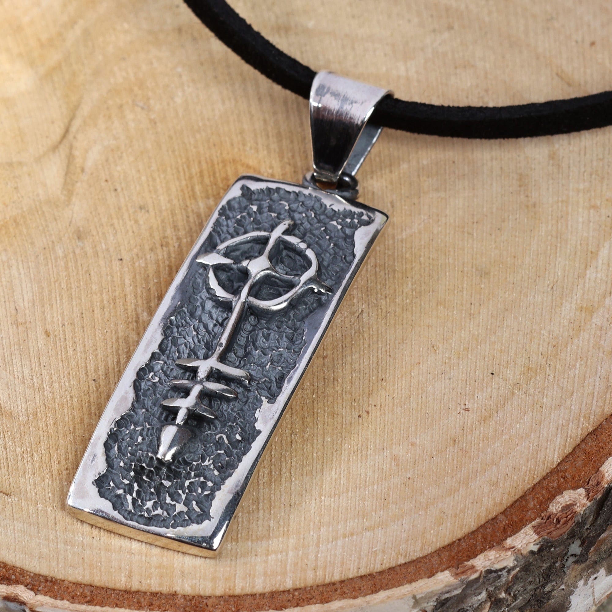 Men's Saint Thaddeus Sterling Silver Pendant Necklace - Sacred Arrow