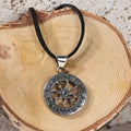 Sun-Themed Round Sterling Silver Pendant Necklace - Solar Emblem