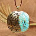 Armenian Sun & Goat Petroglyph-Themed Brass Pendant Necklace - Petroglyphs