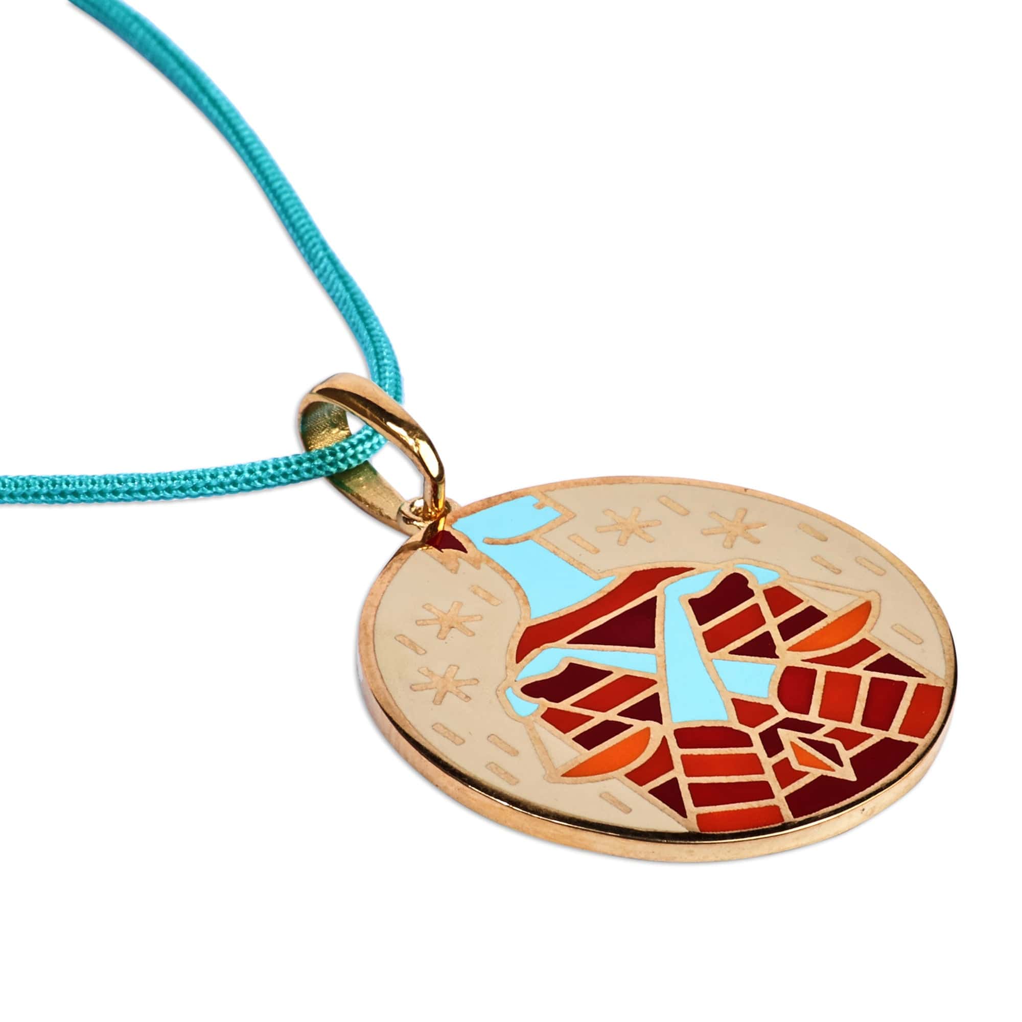 Painted 18k Gold-Plated Libra Enamel Pendant Necklace - The Libra Emblem